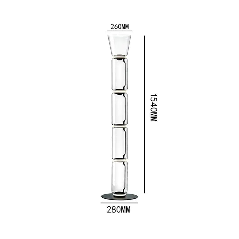Postmodern Minimalist Transparent Glass Bamboo Design LED Floor Lamp Alma SPINGAR.COM