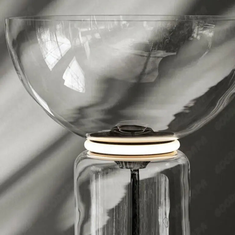 Postmodern Minimalist Transparent Glass Bamboo Design LED Floor Lamp Alma SPINGAR.COM