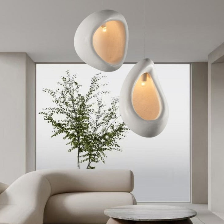 Handgefertigte Wabi Sabi Nestförmige LED-Pendelleuchte Shika