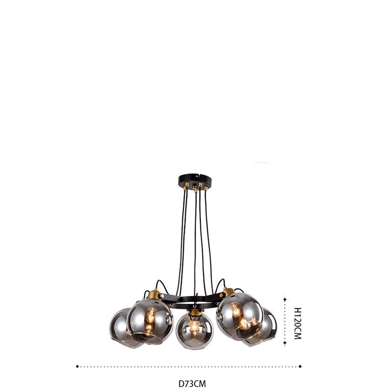 Post Modern Luxury Grey Glass Pendant/Kitchen Island Lamp Clemens