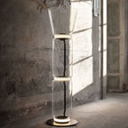 Postmodern Minimalist Transparent Glass Bamboo Design LED Floor Lamp Alma SPINGAR.COM