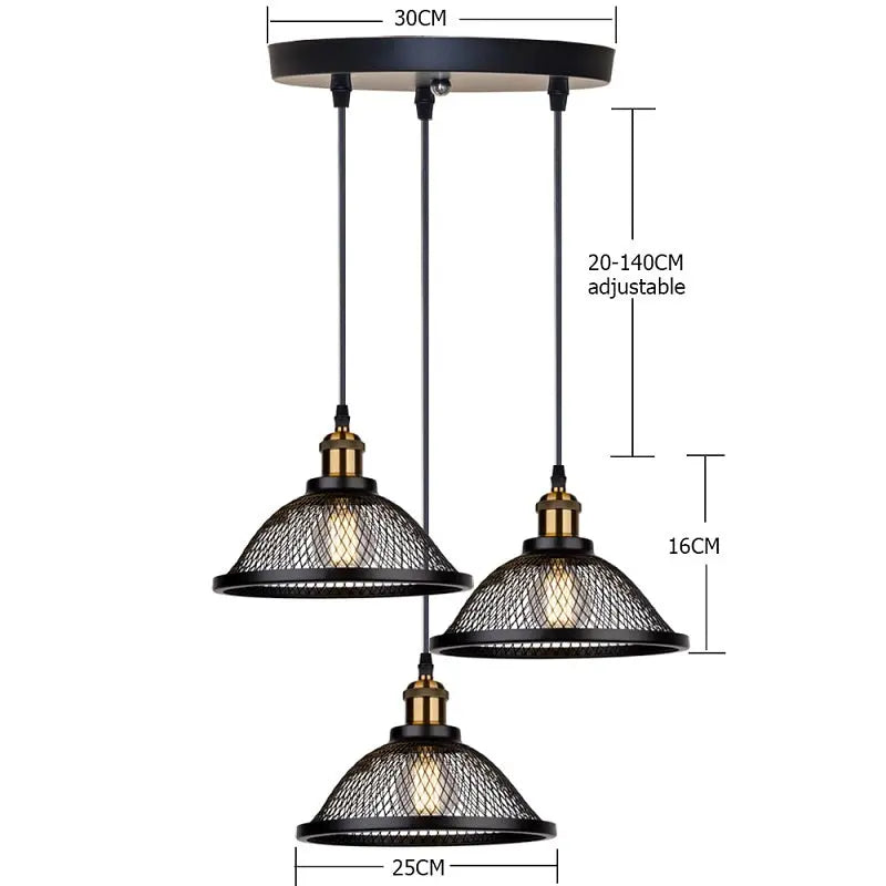Vintage Retro Iron Net Cage LED Pendant Lamp Lilja SPINGAR.COM
