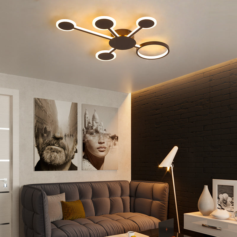 Modern Creative Design Coffee Color LED Ceiling Lamp Rorik