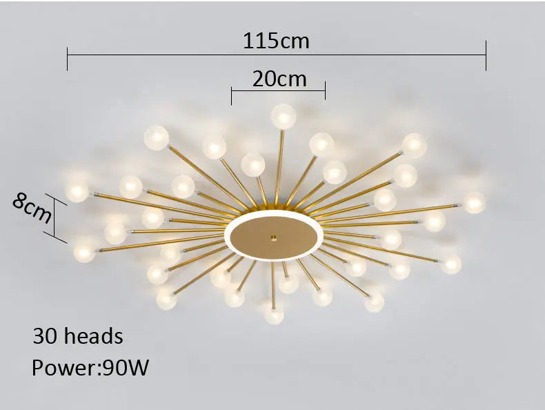 LED Frosted Glass Ball Ceiling Lamp Eva™ Spingar.com