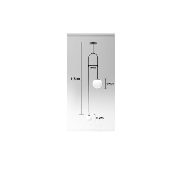 Nordic Bedside Glass Ball LED Pendant Lamp Vilde