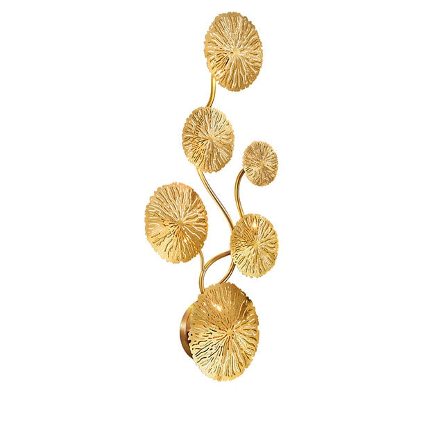 Gold Lotus Leaf LED Wall Lamp Idan