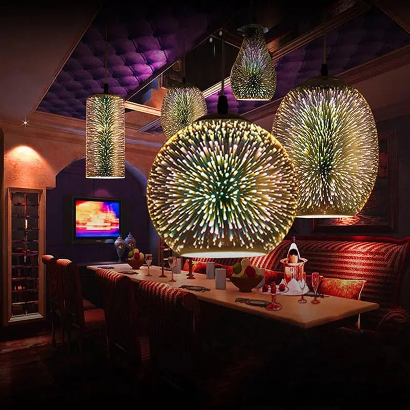 Modern 3D Colorful Starry Sky Glass LED Pendant Lamp Emma™ Spingar.com