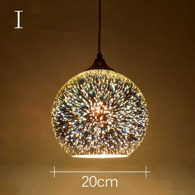Moderne 3D bunte LED-Pendelleuchte mit Sternenhimmel aus Glas Emma™