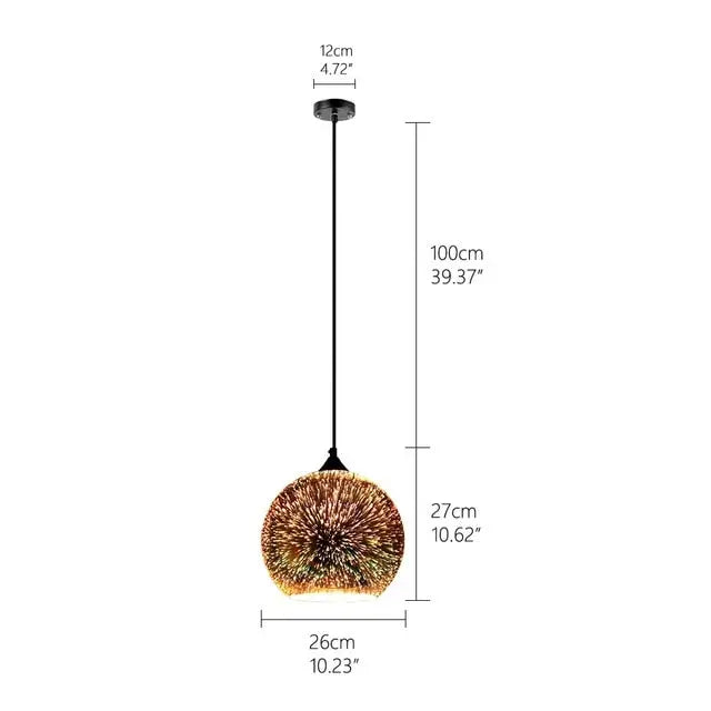 Modern 3D Colorful Starry Sky Glass LED Pendant Lamp Emma™ Spingar.com