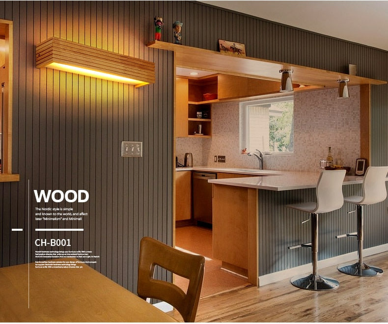 Moderne LED-Wandleuchte aus Holz Kayla™