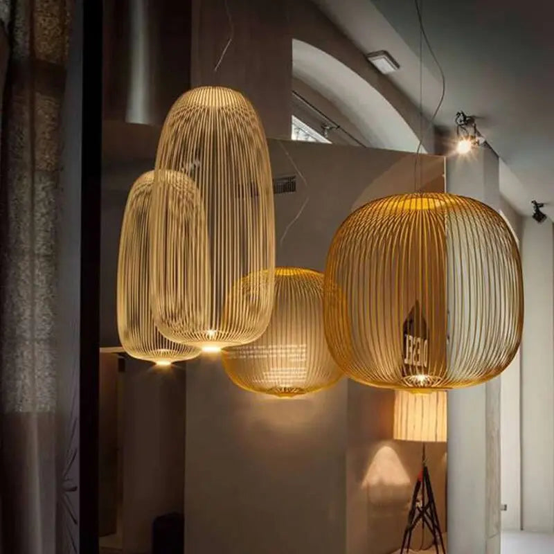 Modern Iron Bird Cage LED Pendant Lamp SPINGAR.COM