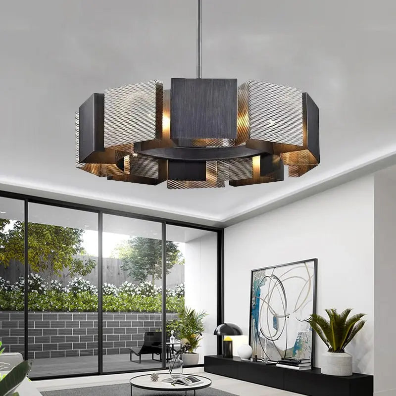 Postmodern Black Metal LED Chandelier Judy™ Spingar.com