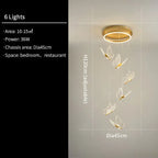 Modern Butterfly LED Stair Spiral Chandelier Eugene™ Spingar.com