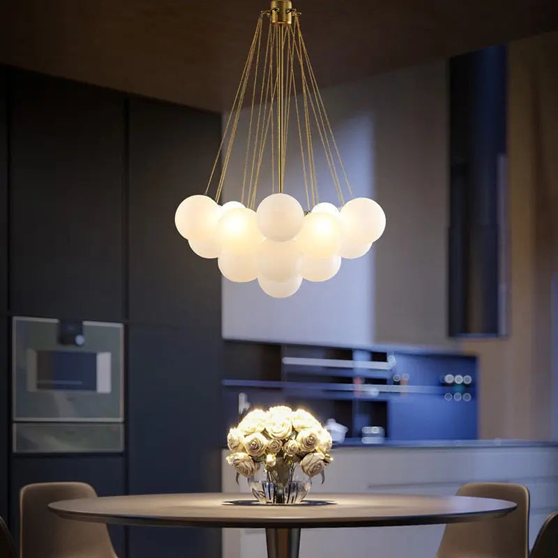 Frosted Glass Ball LED Chandelier Eric SPINGAR.COM