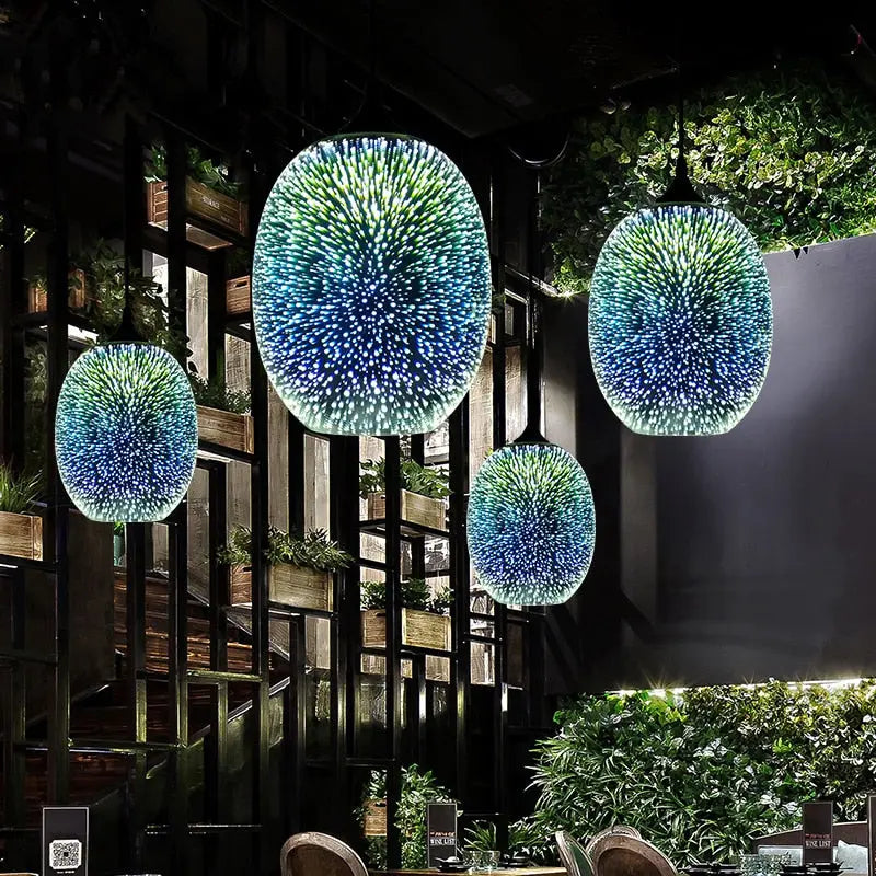 Modern 3D Colorful Starry Sky Glass LED Pendant Lamp Emma™ Spingar.com