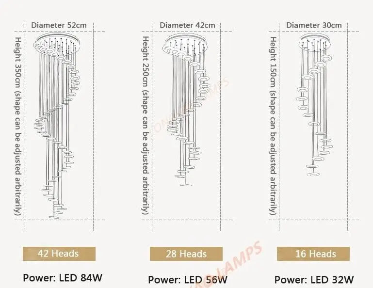 Modern Rotating LED Staircase Chandelier Nicole™ SPINGAR.COM