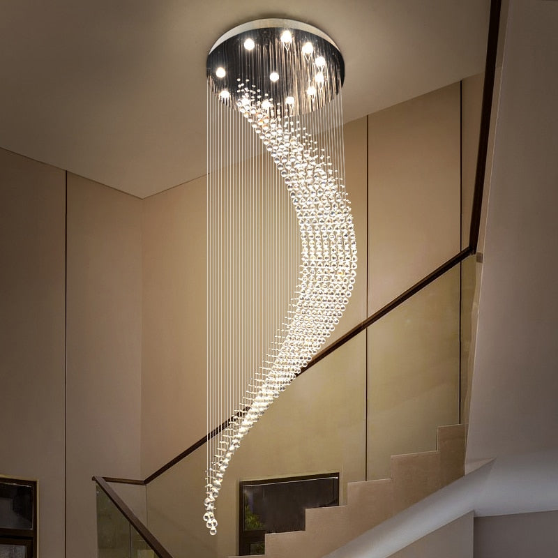 Moderner Treppenhaus-Kristall-LED-Kronleuchter™