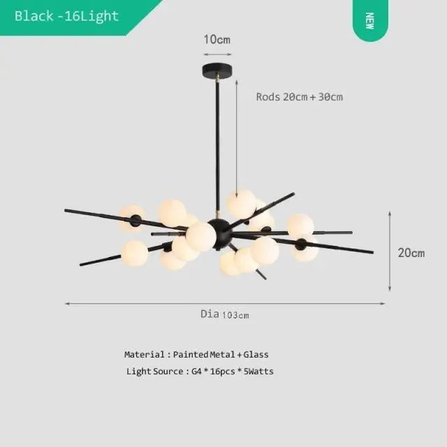 Modern Glass Ball LED Island Pendant Lamp Isabella™ Spingar.com
