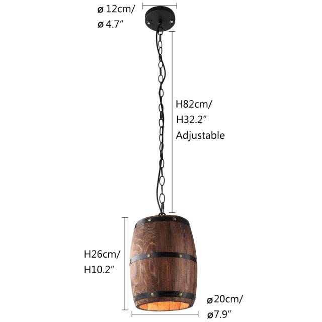 Country Style Barrel LED Pendant Lamp Dabi