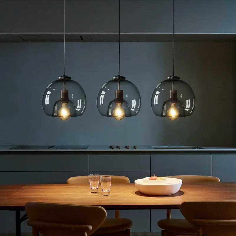 Smoke Grey Glass Vintage LED Pendant Lamp Rebecca SPINGAR.COM