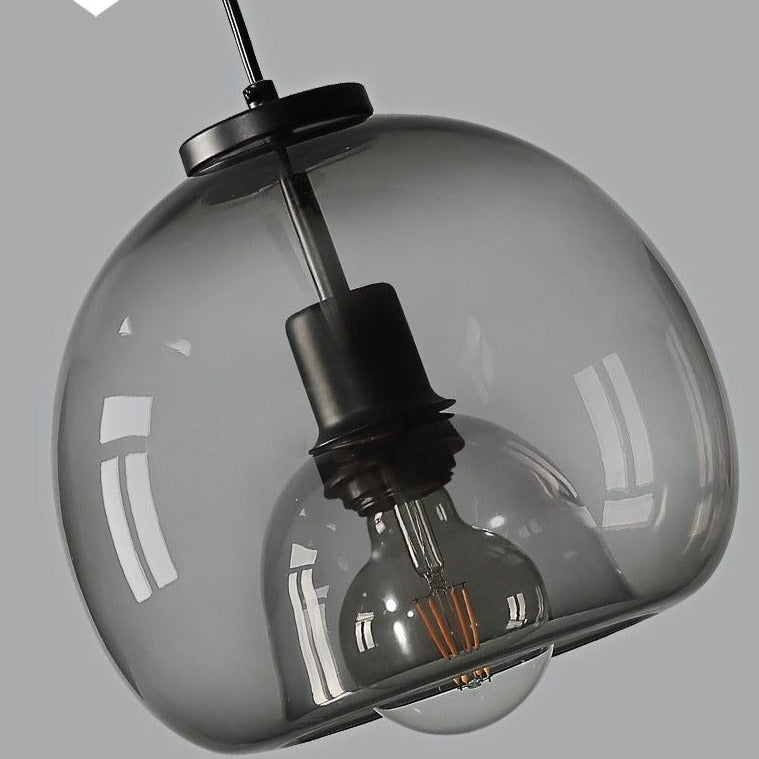 Smoke Grey Glass Vintage LED Pendant Lamp Rebecca