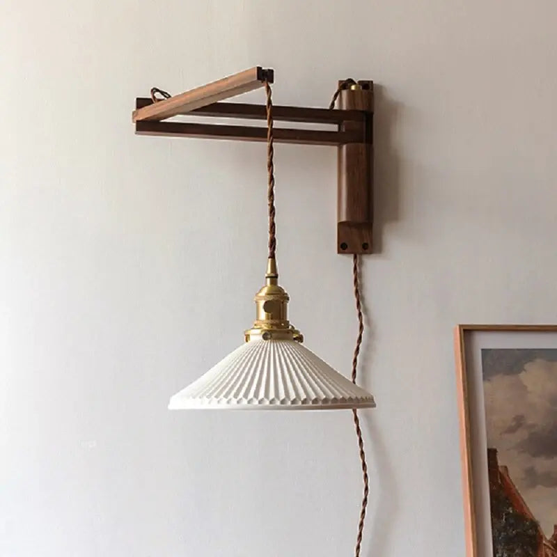 Walnut Wood LED Wall Lamp Nanna SPINGAR.COM