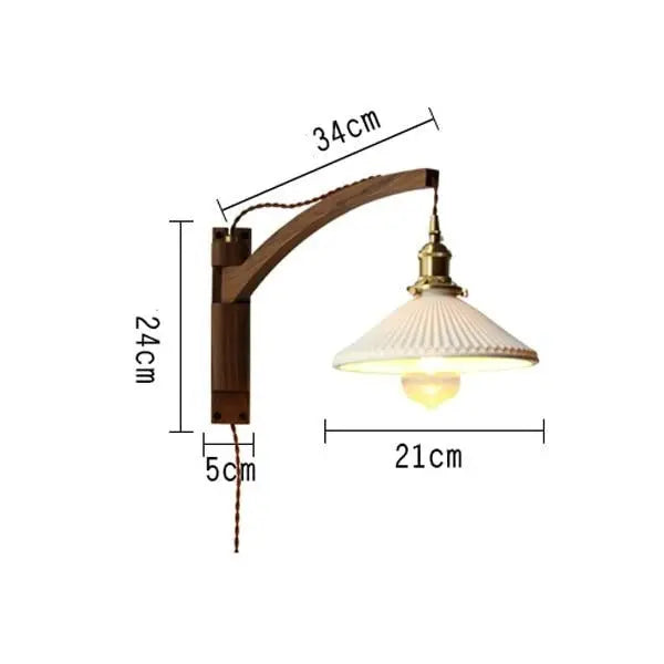 Walnut Wood LED Wall Lamp Nanna SPINGAR.COM