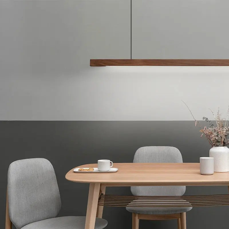 Walnut Wood LED Island Pendant Lamp Alves SPINGAR.COM
