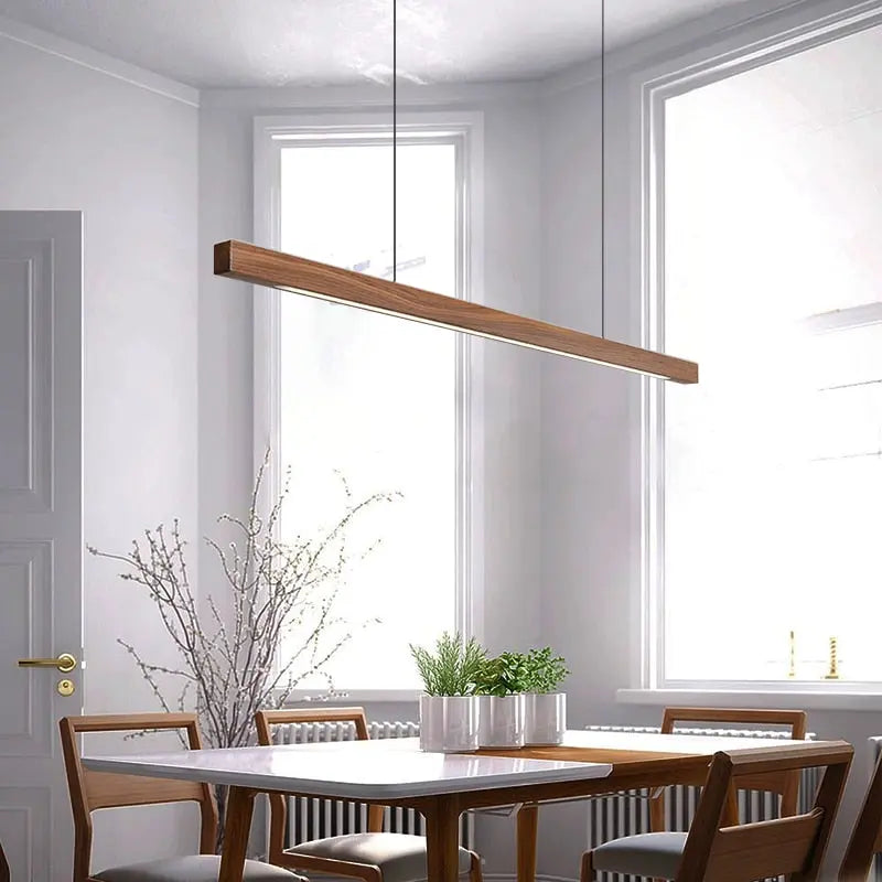 Walnut Wood LED Island Pendant Lamp Alves SPINGAR.COM
