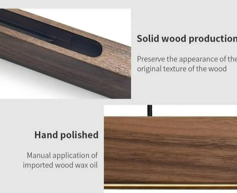 Walnut Wood LED Island Pendant Lamp Alves SPINGAR.COM