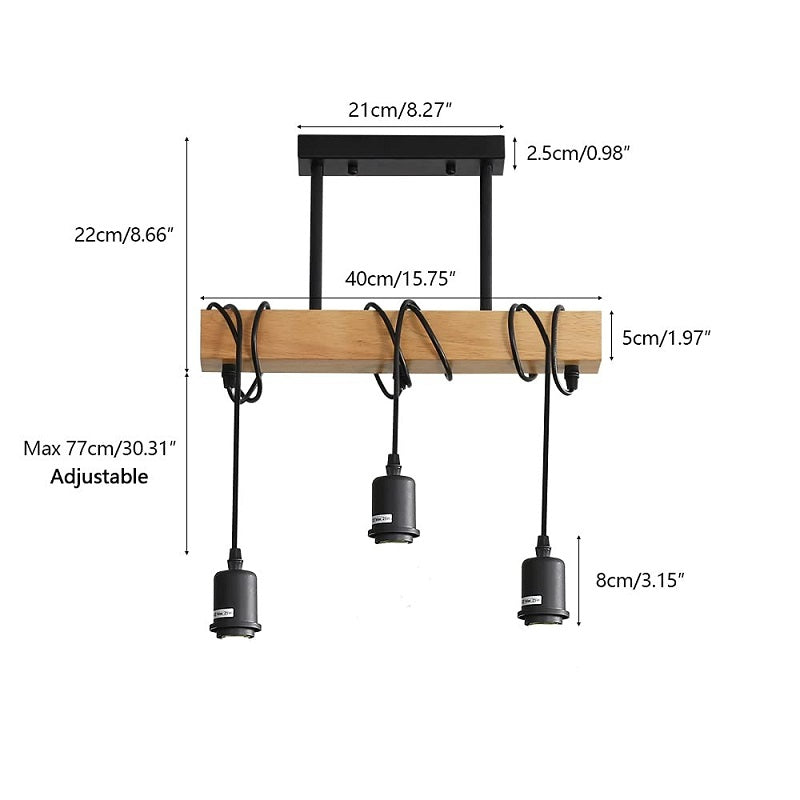 Industrial Wood LED Pendant Lamp
